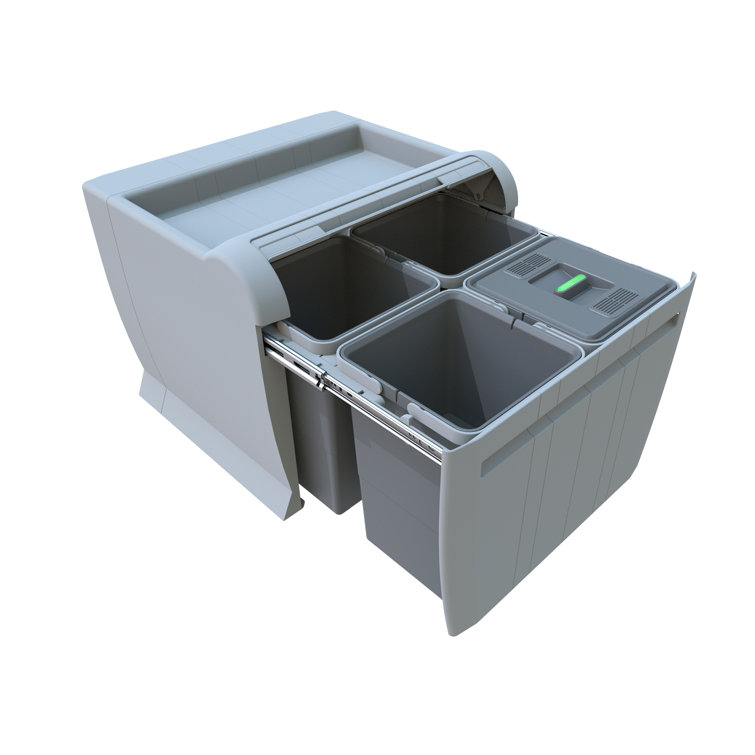 Kitchen Kit 3 Compartments Pull Out/Under Counter Rubbish Bin Wayfair